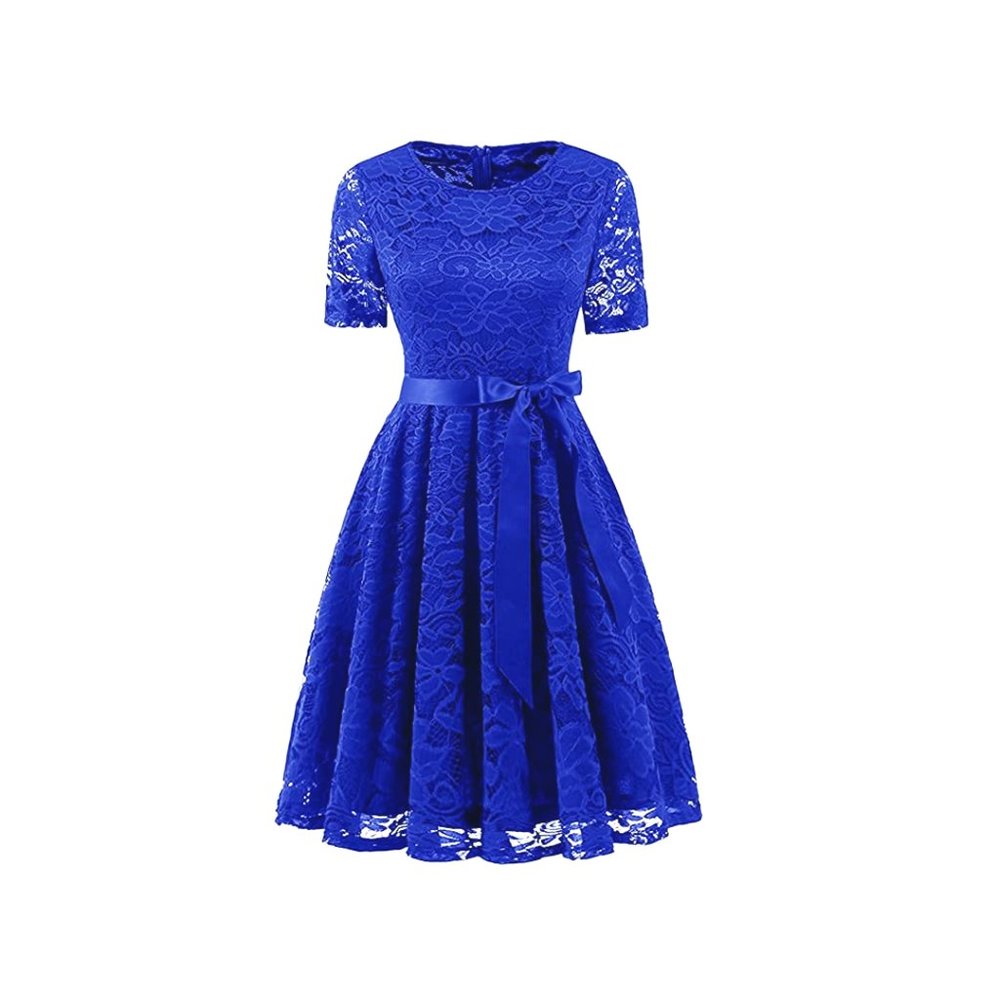 Dresstells Royal Blue A-Line Wedding Dress (L)